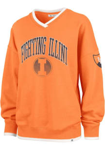 Womens Illinois Fighting Illini Orange 47 Clubhouse Eighties Crew Sweatshirt