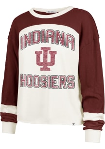 Womens Indiana Hoosiers Red 47 Curve Toni LS Tee