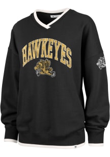 Womens Iowa Hawkeyes Black 47 Clubhouse Eighties Crew Sweatshirt