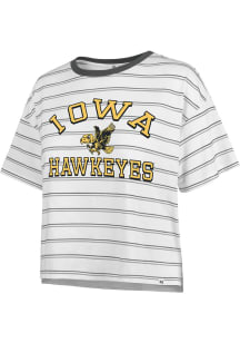 47 Iowa Hawkeyes Womens White On the Line Tobie Short Sleeve T-Shirt