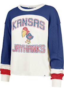 47 Kansas Jayhawks Womens Blue Curve Toni LS Tee