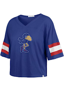 47 Kansas Jayhawks Womens Blue Premier Scout Short Sleeve T-Shirt