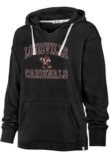 47 Louisville Cardinals Womens Black Clarity Kennedy Hooded Sweatshirt