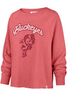 Womens Ohio State Buckeyes Red 47 Luminance Kennedy Crew Sweatshirt