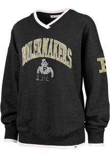 Womens Purdue Boilermakers Black 47 Clubhouse Eighties Crew Sweatshirt