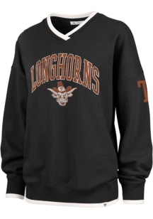 47 Texas Longhorns Womens Black Clubhouse Eighties Crew Sweatshirt