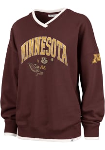 Womens Minnesota Golden Gophers Maroon 47 Clubhouse Eighties Crew Sweatshirt