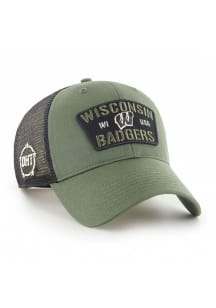 47 Green Wisconsin Badgers OHT Ashwood Mesh MVP Adjustable Hat