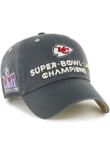 47 Kansas City Chiefs Super Bowl LVIII Champions clean up Adjustable Hat - Charcoal