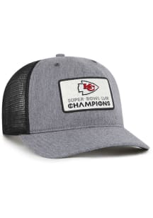 47 Kansas City Chiefs Super Bowl LVIII Champions trucker Adjustable Hat - Charcoal