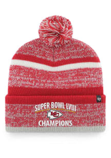 47 Kansas City Chiefs Red Super Bowl LVIII Champions northward cuff knit Mens Knit Hat