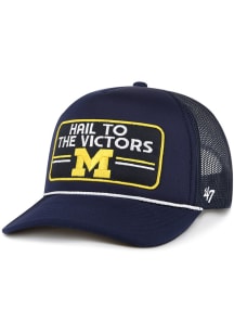 47 Michigan Wolverines Local Patch Foam Trucker Adjustable Hat - Navy Blue