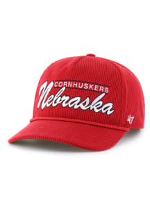 47 Red Nebraska Cornhuskers Double Header Corduroy Hitch Adjustable Hat