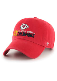 47 Kansas City Chiefs Super Bowl Champions LVIII Clean Up Adjustable Hat - Red
