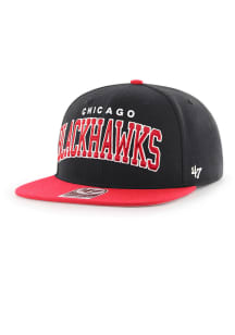 47 Chicago Blackhawks Black 2T Captain Mens Snapback Hat