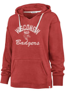 Womens Wisconsin Badgers Red 47 Wrapped Up Hooded Sweatshirt