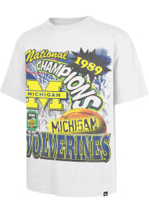 47 Michigan Wolverines White Bonanza Vintage National Champs Short Sleeve Fashion T Shirt