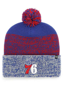 47 Philadelphia 76ers Blue Static Cuff Mens Knit Hat