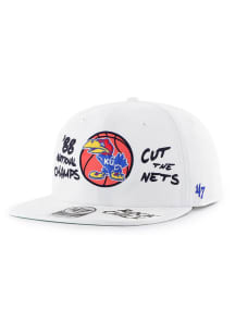 47 Kansas Jayhawks White Cut The Net Captain Mens Snapback Hat