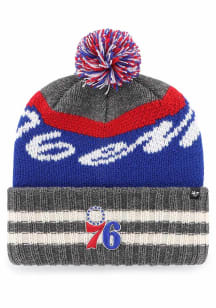 47 Philadelphia 76ers Charcoal Hyperbolic Cuff Mens Knit Hat