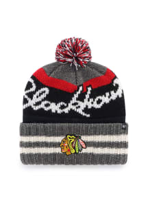 47 Chicago Blackhawks Charcoal Hyperbolic Cuff Mens Knit Hat