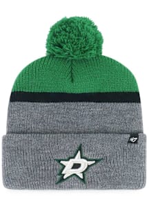 47 Dallas Stars Green Split Cuff Pom Mens Knit Hat