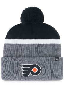 47 Philadelphia Flyers Black Split Cuff Pom Mens Knit Hat