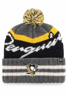 47 Pittsburgh Penguins Charcoal Hyperbolic Cuff Mens Knit Hat