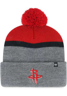 47 Houston Rockets Grey Split Cuff Pom Mens Knit Hat