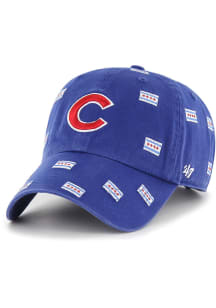 47 Chicago Cubs Blue City Flag Confetti Clean Up Womens Adjustable Hat