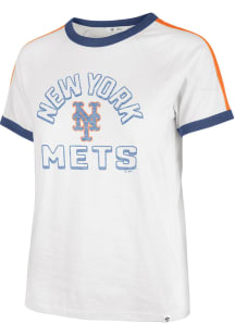 47 New York Mets Womens White Peyton Short Sleeve T-Shirt