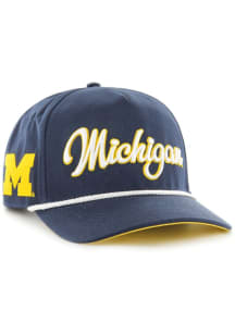 47 Navy Blue Michigan Wolverines Overhand Script Hitch Adjustable Hat