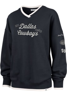 47 Dallas Cowboys Womens Navy Blue Eighties Pullover Crew Sweatshirt
