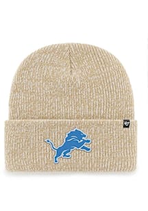 47 Detroit Lions Khaki Brain Freeze Cuff Mens Knit Hat
