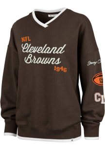 47 Cleveland Browns Womens Brown Stoney Clover Crew Sweatshirt