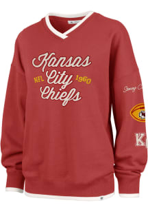 47 Kansas City Chiefs Womens Red Stoney Clover Crew Sweatshirt