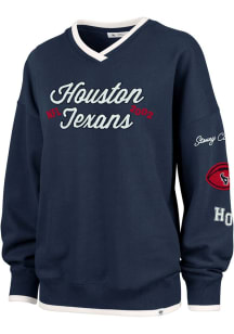 47 Houston Texans Womens Navy Blue Stoney Clover Crew Sweatshirt