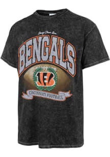 47 Cincinnati Bengals Womens Black Stoney Clover Short Sleeve T-Shirt