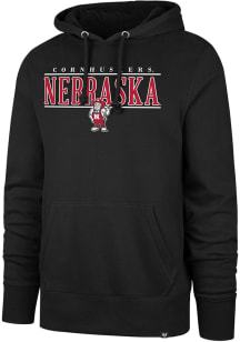 Mens Nebraska Cornhuskers Black 47 City Line Headline Hood Hooded Sweatshirt