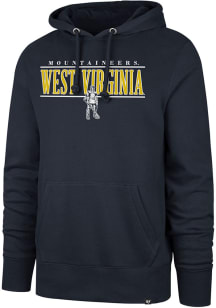 47 West Virginia Mountaineers Mens Navy Blue City Line Headline Hood Long Sleeve Hoodie