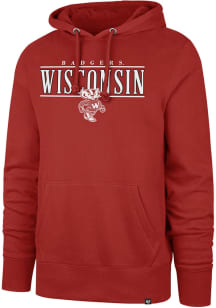 Mens Wisconsin Badgers Red 47 City Line Headline Hood Hooded Sweatshirt