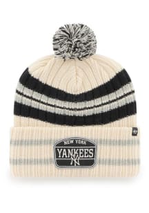 47 New York Yankees White Hone Patch Cuff Mens Knit Hat