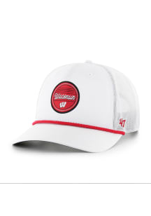 47 White Wisconsin Badgers Brrr Fiarway Trucker Adjustable Hat