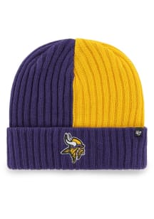 47 Minnesota Vikings Purple Fracture Cuff Mens Knit Hat