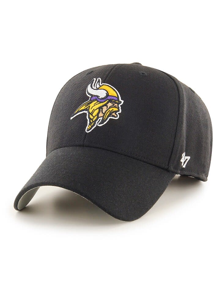 47 Minnesota Vikings BLACK MVP Adjustable Hat - 48018684