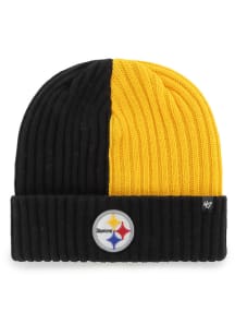 47 Pittsburgh Steelers Black Fracture Cuff Mens Knit Hat