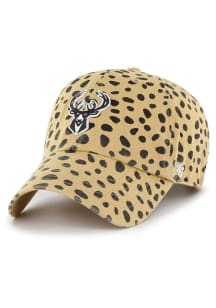 47 Milwaukee Bucks Khaki Cheetah Clean Up Womens Adjustable Hat