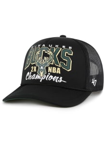 47 Milwaukee Bucks Blacktop Champions Foam Trucker Adjustable Hat - Black