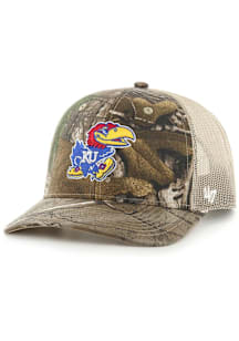 47 Kansas Jayhawks REALTREE 47 TRUCKER Adjustable Hat - Brown