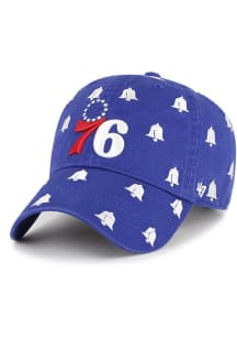 47 Philadelphia 76ers Blue Confetti Clean Up Womens Adjustable Hat